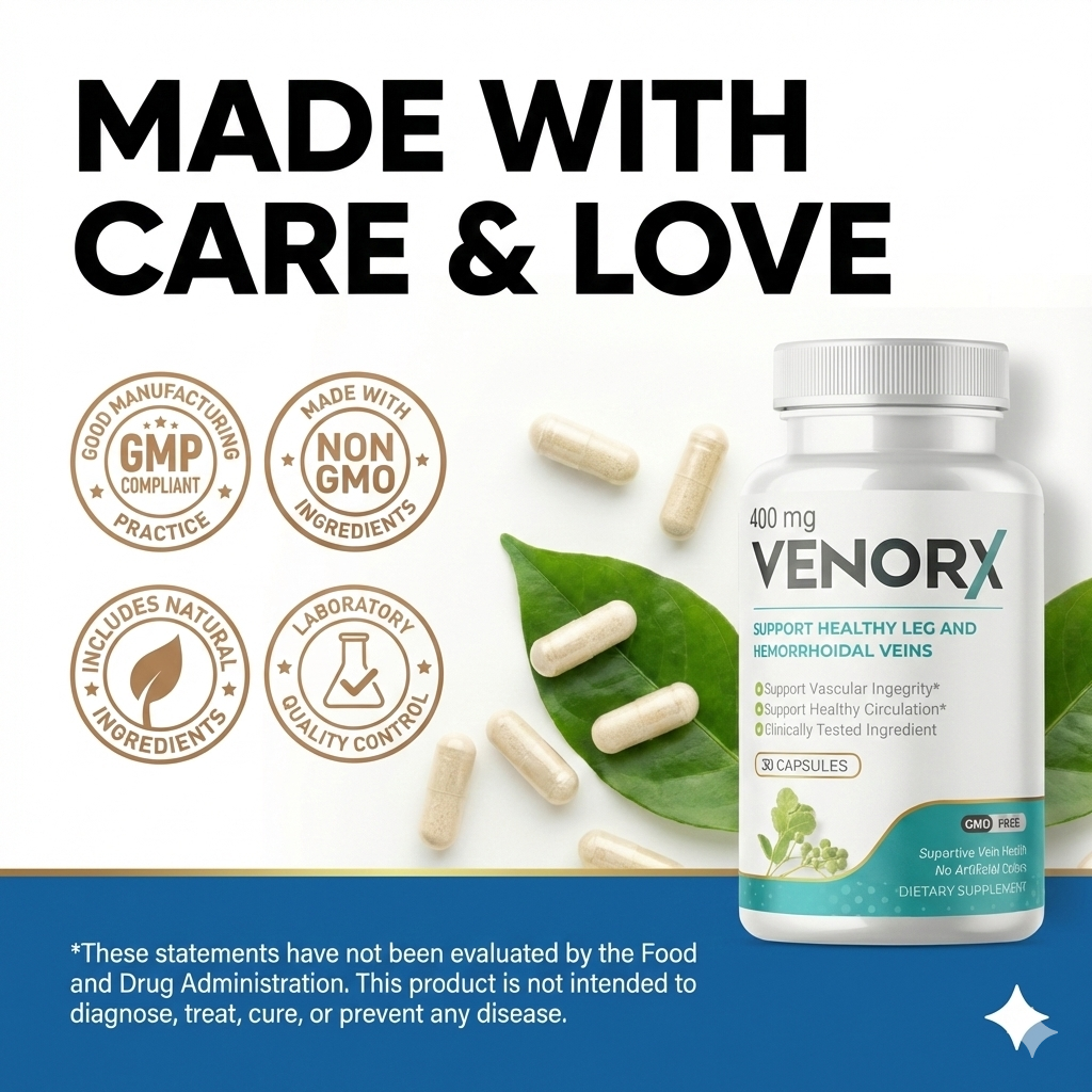 Venorx Leg Circulation & Vein Support – Promotes Healthy Fluid Balance & Vein Strength – 2-in-1 Formula